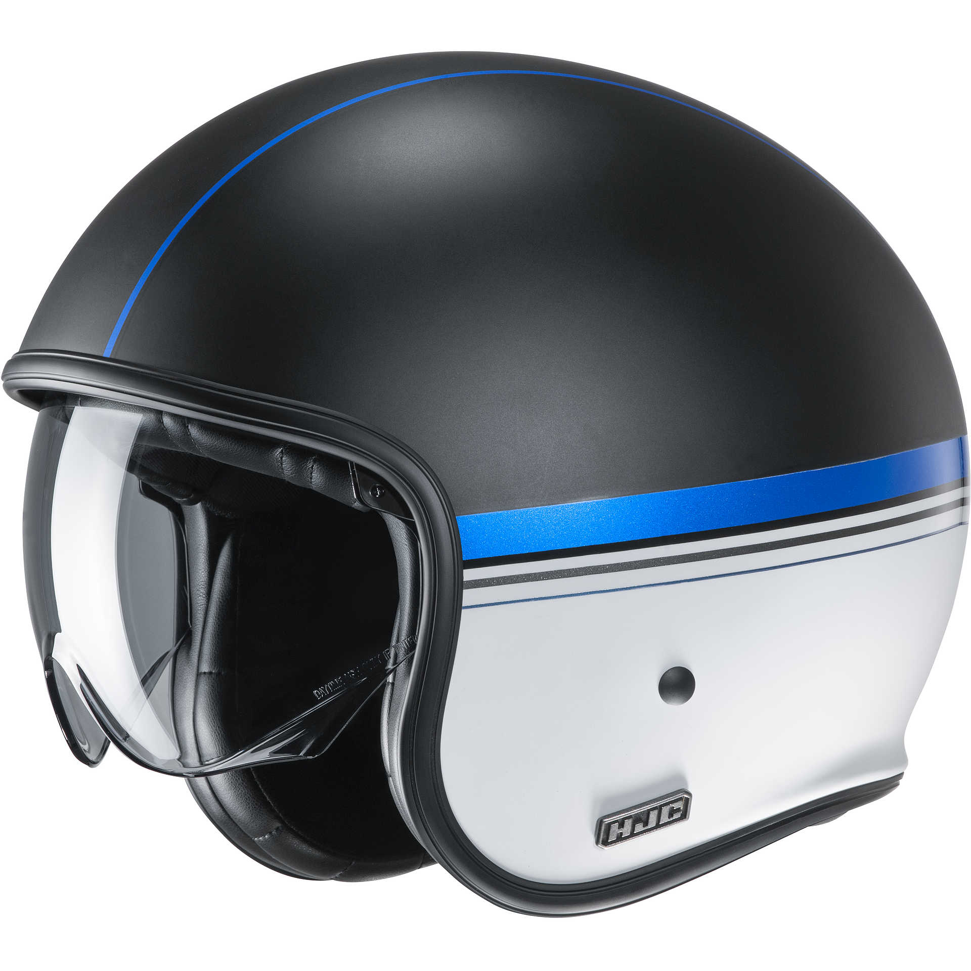 CASCO JET HJC V30 BLU NERO BIANCO